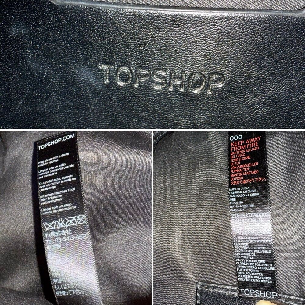 FAUX LEATHER TOPSHOP BOWLING BAG FLORAL - Picture 10 of 16